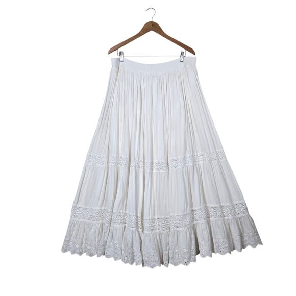 Denim & Supply Ralph Lauren Maxi Skirt White Crochet Lace...